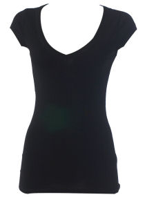 Dorothy Perkins Black longline v-neck top