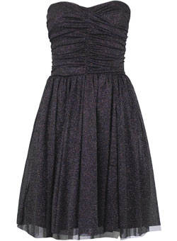 Dorothy Perkins Black sparkle mesh prom dress