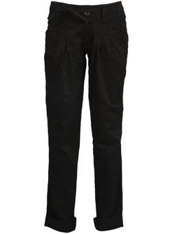 Dorothy Perkins Black twill cuff hem trousers