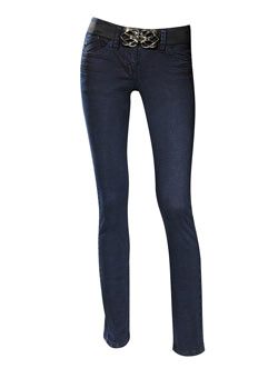 Dorothy Perkins Blue bling belted skinny jeans