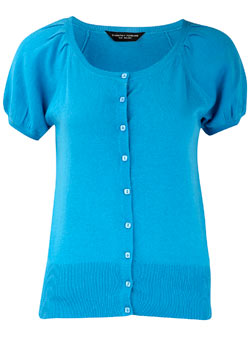 Dorothy Perkins Blue cotton crew neck cardigan