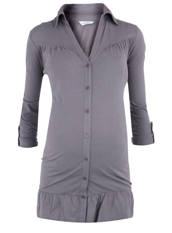 Dorothy Perkins Charcoal frill jersey shirt