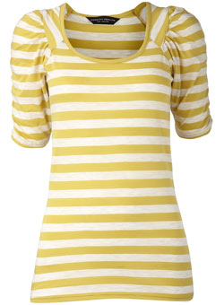 Dorothy Perkins Citrus/cream stripe top