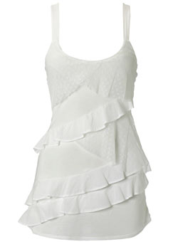 Dorothy Perkins Cream mesh tiered vest