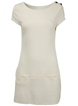 Dorothy Perkins Cream ponti pocket shift tunic