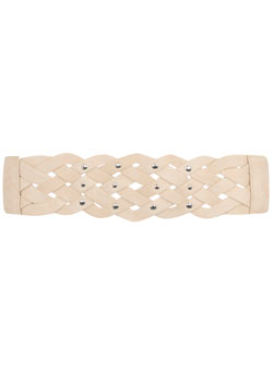 Cream weave stud belt