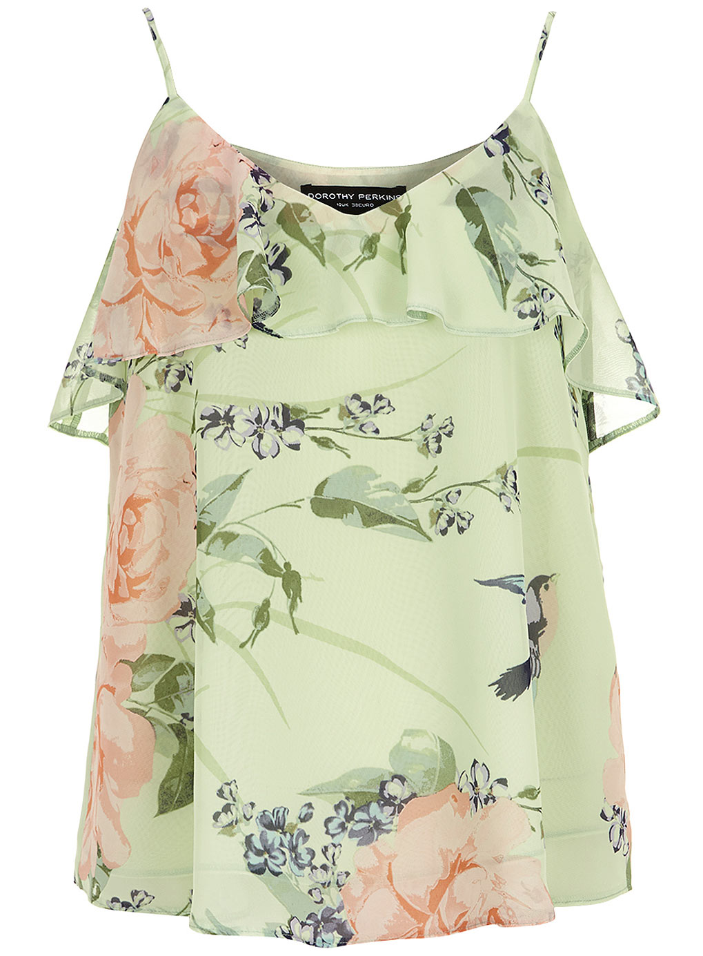 Dorothy Perkins Green Tropical Ruffle Cami 05423810