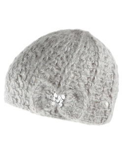 Grey bow beanie