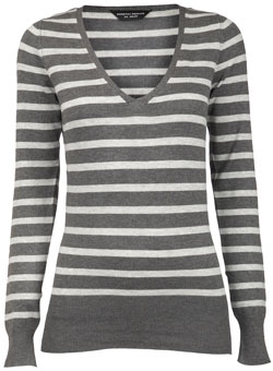 Dorothy Perkins Grey/charcoal viscose v-neck