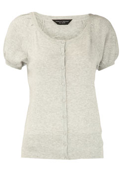 Dorothy Perkins Grey cotton crew neck cardigan