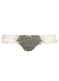 Grey mesh frill thong