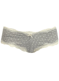 Grey star lace trim short