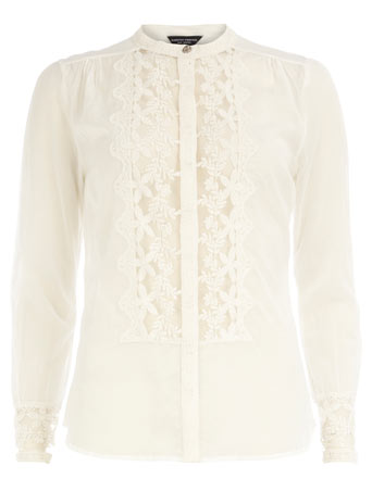 Ivory lace insert blouse DP67158582