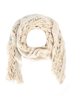 Ivory ladder crochet scarf