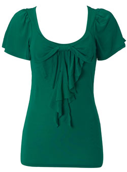 Dorothy Perkins Jade bow front top