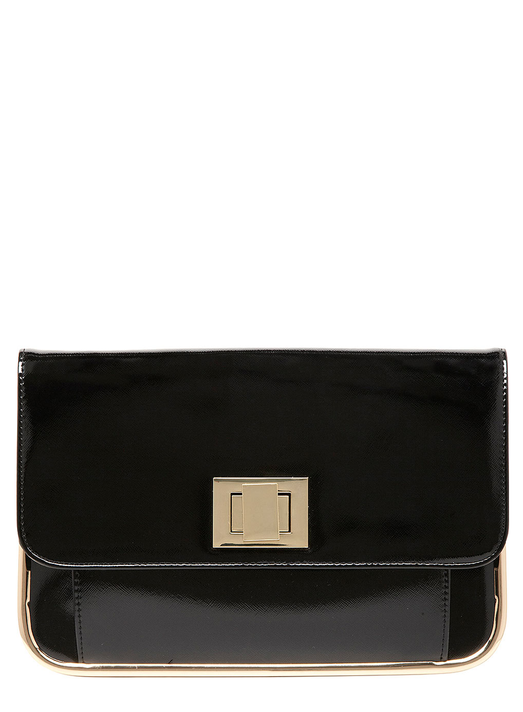 Juno black bar edge clutch bag 18365410