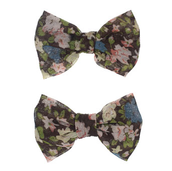 Khaki bow clips