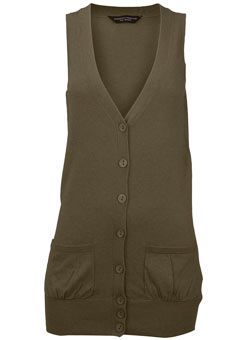 Dorothy Perkins Khaki cotton waistcoat