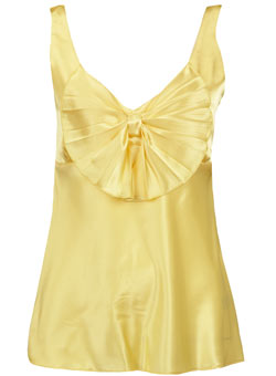 Lemon satin bow shell top