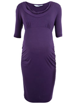 Dorothy Perkins Maternity berry cowl dress