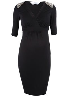 Dorothy Perkins Maternity black embellished dress