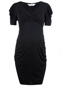 Dorothy Perkins Maternity black pleat dress