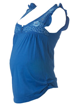 Dorothy Perkins Maternity blue cutwork top