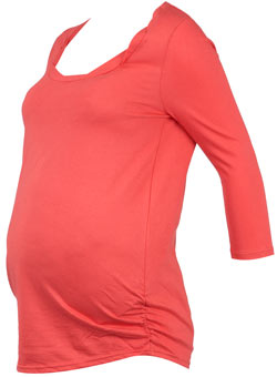 Dorothy Perkins Maternity coral twist 3/4 sleeve top