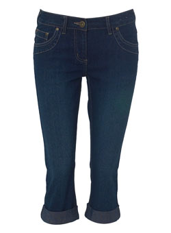 Dorothy Perkins Mid blue denim crops