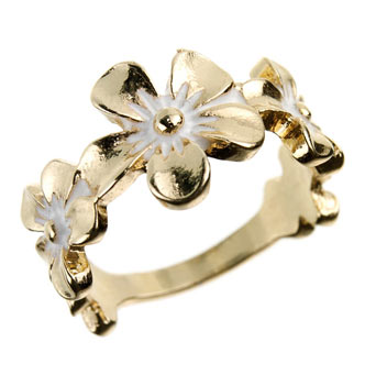 Mini flower band ring