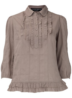 Dorothy Perkins Mink ruffle shirt