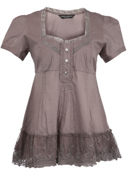 Mink sweetheart lace top