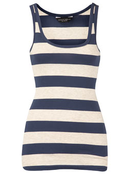 Oatmeal/navy stripe vest