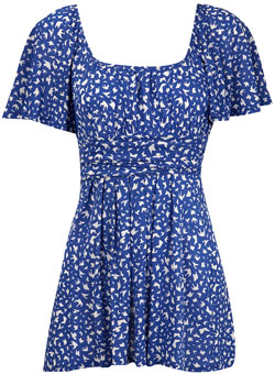 Dorothy Perkins Petite blue bird print top