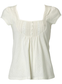 Dorothy Perkins Petite cream lace bib top