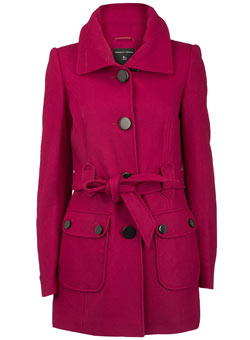 Dorothy Perkins Pink Military hip coat