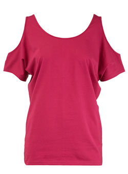 Pink split shoulder top