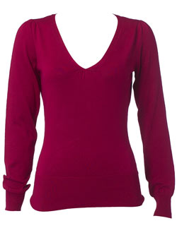 Dorothy Perkins Pink viscose v-neck jumper