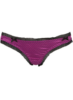 Purple heart satin thong