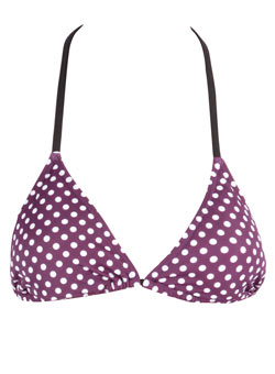 Purple/white spot triangle top