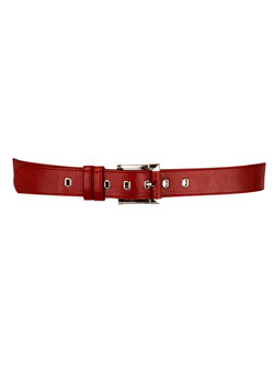 Red eyelet snake jean belt