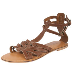 Tan leather gladiator sandals