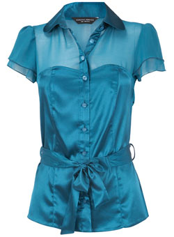 Dorothy Perkins Teal satin corset top