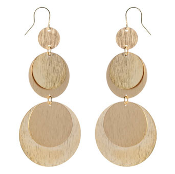 Triple disc drop earrings