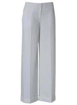 Dorothy Perkins White naples wide leg trousers