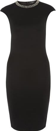 Dorothy Perkins, 1134[^]262015000711211 Womens AX Paris Black jewelled neck dress- Black