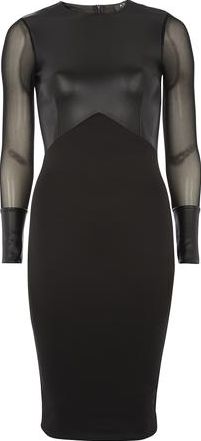 Dorothy Perkins, 1134[^]262015000711223 Womens AX Paris Black wet look mesh midi dress-