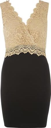 Dorothy Perkins, 1134[^]262015000711231 Womens AX Paris Camel lace wrap over dress-