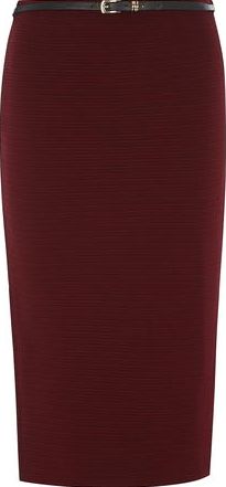 Dorothy Perkins, 1134[^]262015000709209 Womens Berry Belted Rib Tube skirt- Red DP14717088