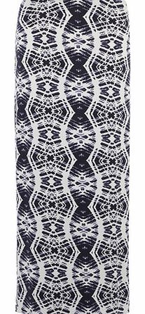 Dorothy Perkins Womens Black and White Batik Print Maxi Skirt-